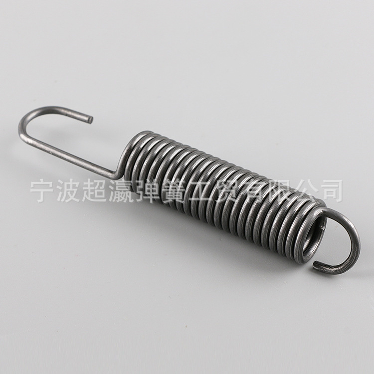 Helical extension spring with ring and hook